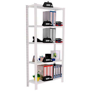 Simonrack Schwerlastregal OFFICCLICK 5 8435104914267 weiß 90,0 x 30,0 x 210,0 cm von SIMONRACK