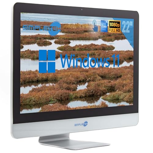 All-in-One AiO Touchscreen 22 Zoll Full HD Core i5 2500T 2,3 GHz Win 11 Pro | 16 GB RAM SSD 960 GB + 480 GB | Webcam Touchscreen interne Lautsprecher + kabellose Maus und Tastatur | Businesscomputer von SIMPLETEK
