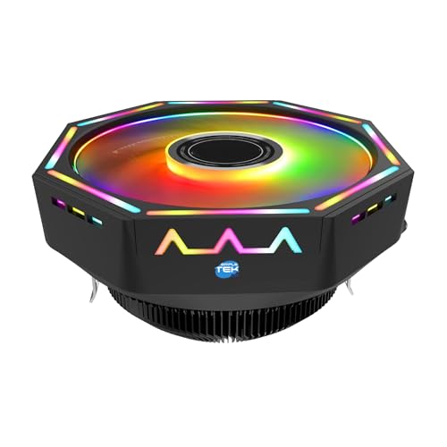 SIMPLETEK - 120mm RGB CPU Kühler | 95W | Schwarz | Kompatibel zu LGA 1700 1200 775 1150 1151 1155 1156 AM3 AM2 AM3+ AM2+ von SIMPLETEK
