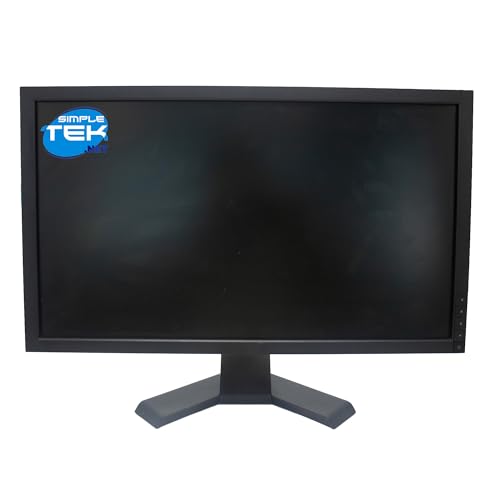 SIMPLETEK - 23 Zoll FHD LCD-Monitor, VGA-Panel + DVI, VESA | Schwarz mit Sockel | Grad B | Netzkabel + VGA (generalüberholt) von SIMPLETEK