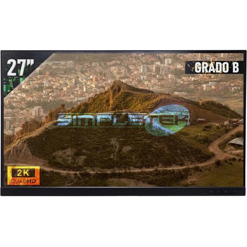 SIMPLETEK - 27" 2K Monitor | Auflösung 2560 x 1440 16:9 | VGA | Stromkabel, HDMI und USB-C im Lieferumfang enthalten (Generalüberholt Klasse B) von SIMPLETEK