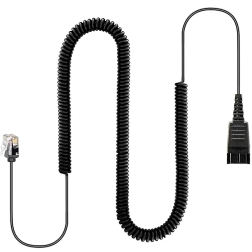 SIMPLETEK - Adapterkabel für Kopfhörer Quick Disconnect QD auf RJ11 Telefon-Spirale (überholt) von SIMPLETEK