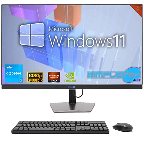 SIMPLETEK - All-in-One 24" FHD 60Hz Core i3 Windows 11 | Grafikkarte GTX1650 4GB | 16GB SSD RAM 2TB | Arbeit, Gaming von SIMPLETEK