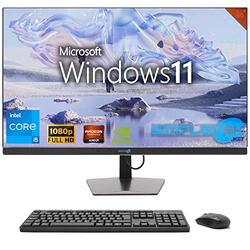 SIMPLETEK - All-in-One 24" FHD 60Hz Core i5 Windows 11 | Grafikkarte GTX1660 6GB | 16GB SSD RAM 4TB | Arbeit, Gaming von SIMPLETEK