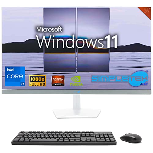 SIMPLETEK - All-in-One 24" FHD 60Hz Core i7 Windows 11 | Grafikkarte GTX1650 4GB | 16GB SSD RAM 2TB | Arbeit, Gaming von SIMPLETEK