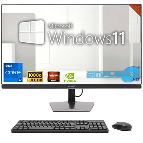SIMPLETEK - All-in-One 24" FHD 60Hz Core i7 Windows 11 | Grafikkarte GTX1650 4GB | 16GB SSD RAM 2TB | Arbeit, Gaming von SIMPLETEK