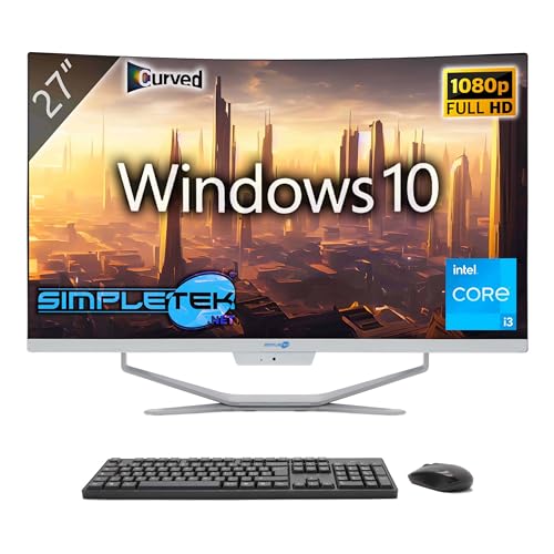 SIMPLETEK All-in-One AiO 27 Zoll FHD Curved Windows 10 Core i3 bis 3,8 GHz 16 GB RAM SSD 2 TB + kabellose Maus inklusive Webcam PC Gaming Curved Streaming Home Arbeit Computer für Jungen SIMPLETEK All-in-One AiO 27 Zoll FHD Curved Windows 10 Core i3 bis 3,8 GHz 16 GB RAM SSD 2 TB + kabellose Maus inklusive Webcam PC Gaming Curved Streaming Home Arbeit Computer für Jungen von SIMPLETEK