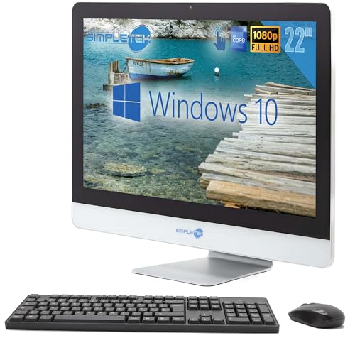 SIMPLETEK All-in-One AiO Touchscreen 22" Full HD Core i5 2500T 2.3GHz Windows 10 Pro | 16GB RAM SSD 4TB | Webcam Touchscreen interne Lautsprecher + kabellose Maus und Tastatur | Businesscomputer von SIMPLETEK