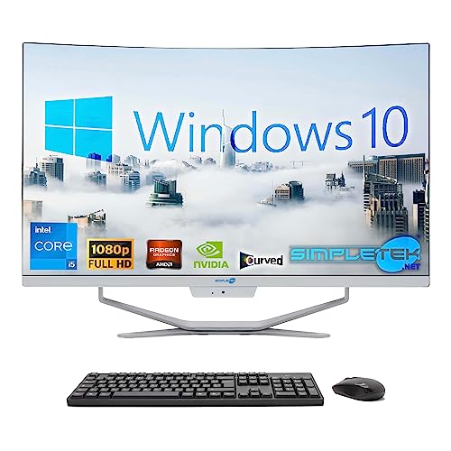 SIMPLETEK All in One Computer 27 Zoll Curved | Prozessor Intel i5 10 Gen | Grafikkarte GT730 4 GB | Windows 10 | 16GB RAM 960GB SSD | Ideal für Grafik, Gaming, Arbeit von SIMPLETEK