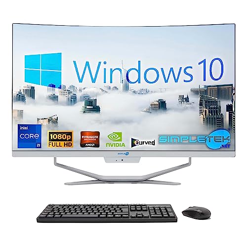 SIMPLETEK All in One Computer 27 Zoll Curved | Prozessor Intel i9 10 Gen | Grafikkarte GT730 4 GB | Windows 10 | 16GB RAM 960GB SSD | Ideal für Grafik, Gaming, Arbeit von SIMPLETEK