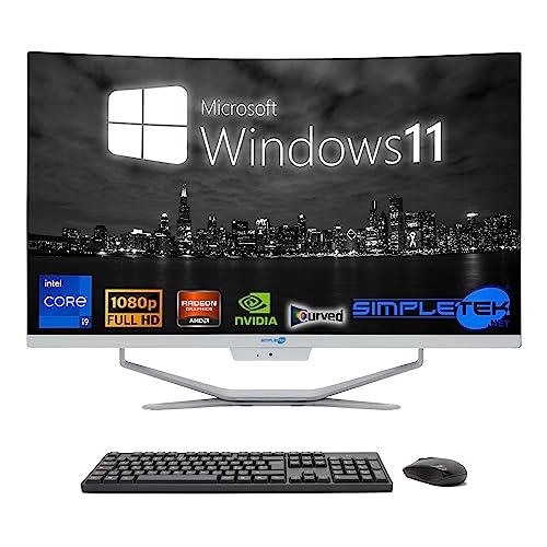 SIMPLETEK All in One Computer 27 Zoll Curved | Prozessor Intel i9 11 Gen | Grafikkarte GT730 4 GB | Windows 11 | 16GB RAM 960GB SSD | Ideal für Grafik, Gaming, Arbeit von SIMPLETEK