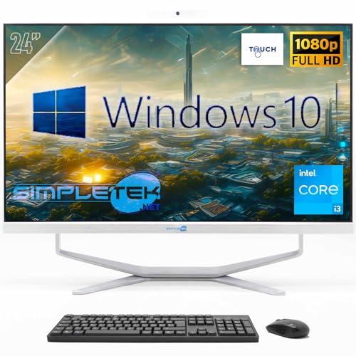 SIMPLETEK - All-in-One-Desktop-PC mit 24 Zoll Full HD Touchscreen | Core i3-8GB RAM und 240GB SSD | Windows 10 Pro und integrierte Webcam SIMPLETEK - All-in-One-Desktop-PC mit 24 Zoll Full HD Touchscreen | Core i3-8GB RAM und 240GB SSD | Windows 10 Pro und integrierte Webcam von SIMPLETEK