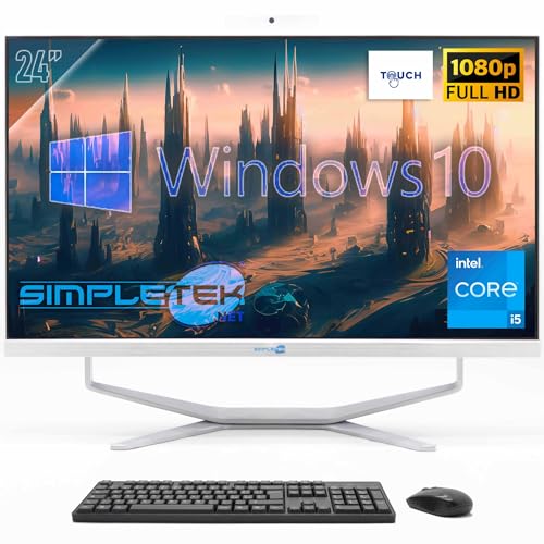 SIMPLETEK - All-in-One-Desktop-PC mit 24 Zoll Full HD Touchscreen | Core i5-8GB RAM und 240GB SSD | Windows 10 Pro und integrierte Webcam SIMPLETEK - All-in-One-Desktop-PC mit 24 Zoll Full HD Touchscreen | Core i5-8GB RAM und 240GB SSD | Windows 10 Pro und integrierte Webcam von SIMPLETEK