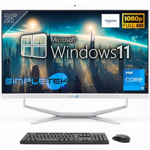 SIMPLETEK - All-in-One-Desktop-PC mit 24 Zoll Full HD Touchscreen | Core i5-8GB RAM und 240GB SSD | Windows 11 Pro und integrierte Webcam SIMPLETEK - All-in-One-Desktop-PC mit 24 Zoll Full HD Touchscreen | Core i5-8GB RAM und 240GB SSD | Windows 11 Pro und integrierte Webcam von SIMPLETEK