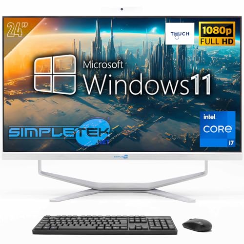SIMPLETEK - All-in-One-Desktop-PC mit 24 Zoll Full HD Touchscreen | Core i7-8GB RAM und 240GB SSD | Windows 11 Pro und integrierte Webcam SIMPLETEK - All-in-One-Desktop-PC mit 24 Zoll Full HD Touchscreen | Core i7-8GB RAM und 240GB SSD | Windows 11 Pro und integrierte Webcam von SIMPLETEK