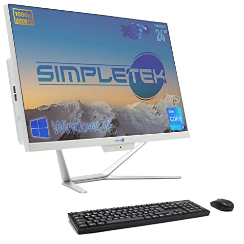 SIMPLETEK All-in-One PC 24" TouchScreen Full HD Core i5 Bis zu 3,20GHz | Windows 10 Pro 16GB RAM 240GB M.2 + 2TB | Integrierte Webcam WiFi5 Bluetooth Desktop Fixed Aio von SIMPLETEK
