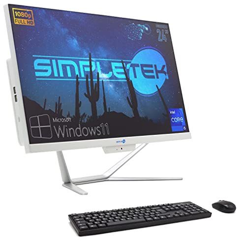 SIMPLETEK All-in-One PC 24 Zoll Touchscreen Full HD Core i5 bis zu 3,20 GHz | Windows 11 Pro 16 GB RAM 240 GB M.2 + 2 TB | Integrierte Webcam WiFi5 Bluetooth Desktop PC Aio von SIMPLETEK