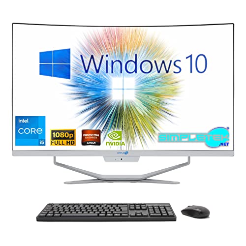 SIMPLETEK - All-in-One-PC 27" Curved Windows 10 | Prozessor Core i5 12° Gen mit Grafikkarte RX550 4GB | 16GB RAM DDR4 SSD 960GB von SIMPLETEK