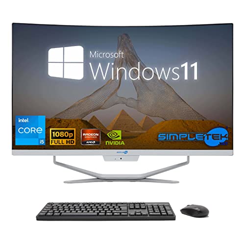 SIMPLETEK - All-in-One PC 27" Curved Windows 11 | Prozessor Core i5 12° Gen mit Grafikkarte RX550 4GB | 16GB RAM DDR4 SSD 960GB von SIMPLETEK