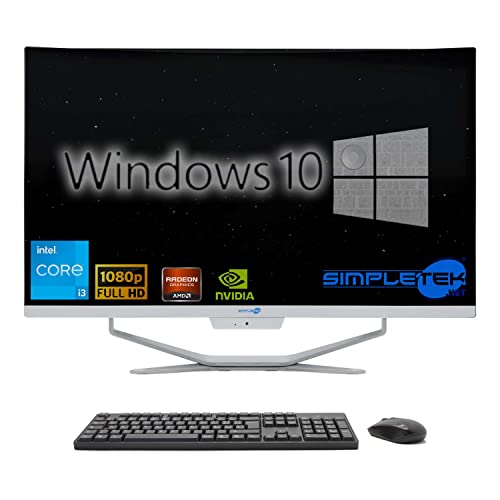 SIMPLETEK - All-in-One-PC mit 27" Core i3 Grafikkarte AMD RX550 4GB Windows 10 | Maus und Tastatur | Integrierte Webcam | 16GB RAM 960GB SSD von SIMPLETEK