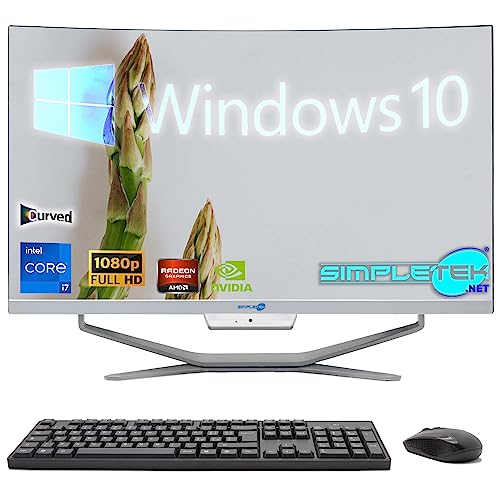 SIMPLETEK - All-in-One-PC mit gebogenem Bildschirm 24 Zoll Core i7 | Grafikkarte AMD Radeon RX550 mit 4 GB | Windows 10 | 16 GB RAM SSD 960 GB | ideal für Videobearbeitung, Gaming, Arbeit von SIMPLETEK