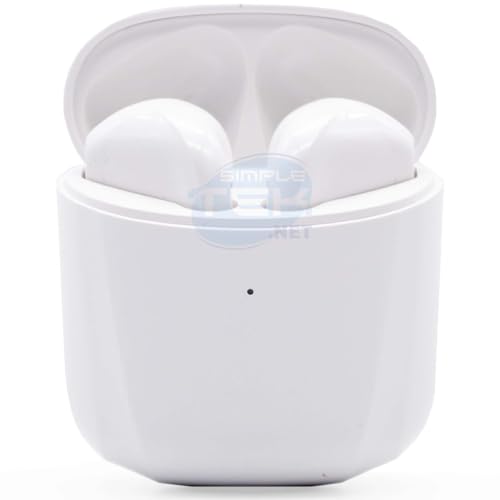 SIMPLETEK - Bluetooth 5.0 Wireless Stereo Sport In-Ear-Kopfhörer, wiederaufladbar, mit Tasche, Weiß (Refurbished) von SIMPLETEK
