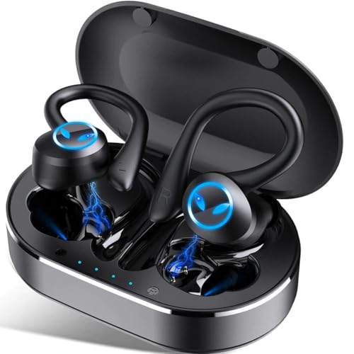 SIMPLETEK - Bluetooth 5.1 Wireless Sport Q25 V5.1 Stereo Kopfhörer mit Ladebox, ideal zum Laufen und Training (überholt) von SIMPLETEK