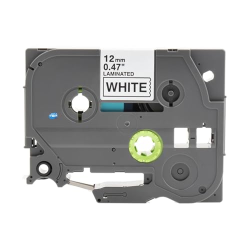 SIMPLETEK - Etikettenband kompatibel mit Brother P-Touch 12mmx8m | TZe-131, TZe-231, TZe-431, TZe-531, TZe-631, TZe-731 | Weiß, schwarzer Text von SIMPLETEK