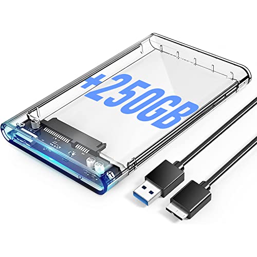 SIMPLETEK Externe tragbare Box 2,5 Zoll HDD mit 250 GB | SATA, USB 3.0, 5 Gbps (überholt) von SIMPLETEK