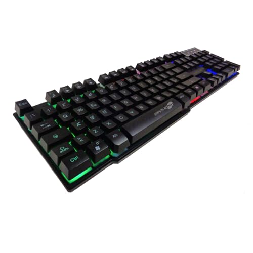 SIMPLETEK - Gaming-Tastatur RGB bunt Spiel USB verkabelt PC Desktop-PC mit Membran von SIMPLETEK