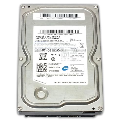 SIMPLETEK - Interne Festplatte 3,5 Zoll HD161HJ/B mit 160 GB | SATA II 3 Gbit/s, 7200 RPM, 8 MB Cache | Für Desktop-PC (Generalüberholt) von SIMPLETEK
