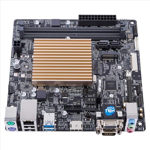 SIMPLETEK - Mini-ITX-Mainboard mit integriertem Dual-Core-Prozessor, unterstützt HDMI, VGA, RS232, M.2 und SATA (Generalüberholt) von SIMPLETEK