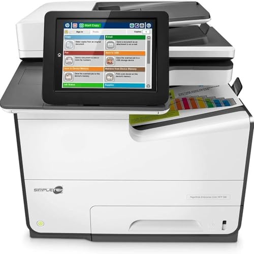 SIMPLETEK - Multifunktionsdrucker 586 | Farbtintenstrahl-Multifunktionsgerät | LAN, Duplex, Scanner, Farb-Touchscreen | Kabel kostenlos (überholt) von SIMPLETEK