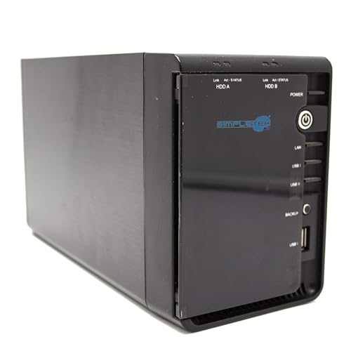 SIMPLETEK - NAS A06-NASG502D mit 2 Festplattensteckplätzen | Kompatibel mit Windows bis 7 | Netzkabel + LAN enthalten | Festplatte nicht im Lieferumfang enthalten (generalüberholt) von SIMPLETEK
