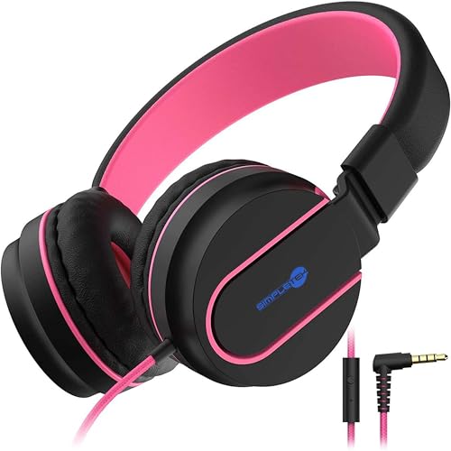 SIMPLETEK - Over-Ear-Kopfhörer für Kinder mit Mikrofon | Lautstärke begrenzt 85 dB | 3,5 mm Klinke | faltbar, verstellbar | Schulgebrauch, Reisen (überholt) von SIMPLETEK