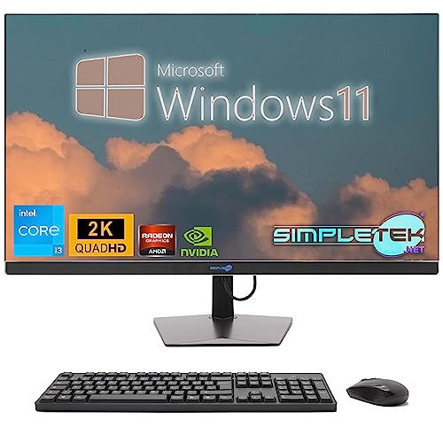 SIMPLETEK PC AIO All In One 27" FHD Core i3 Grafikkarte GT730 4GB Windows 11 | 16GB RAM SSD 960GB | Leistungsstark, vielseitig, Grafik, Gaming von SIMPLETEK