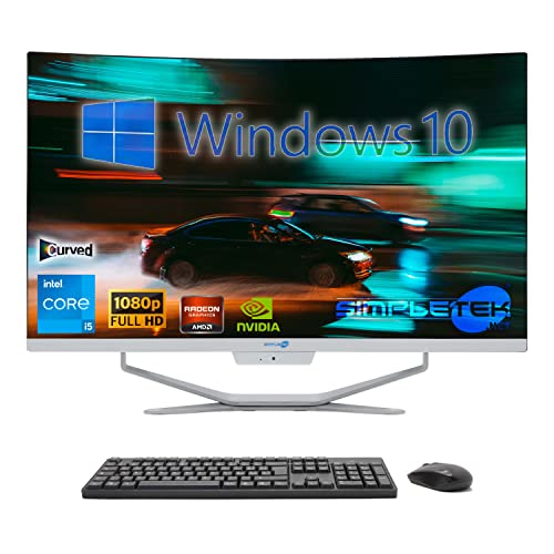 SIMPLETEK - PC All in One Display 27" Curved Core i5 Grafikkarte RX550 4GB Windows 10 | 16GB RAM SSD 960GB | Arbeit, Gaming von SIMPLETEK
