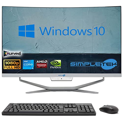 SIMPLETEK - PC All in One Display Curved 24" Core i5 Grafikkarte RX550 4GB Windows 10 | 16GB RAM SSD 960GB | Arbeit, Gaming von SIMPLETEK