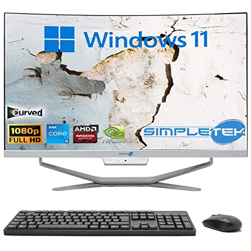 SIMPLETEK - PC All in One Display Curved 24" Core i5 Grafikkarte RX550 4GB Windows 11 | 16GB RAM SSD 960GB | Arbeit, Gaming von SIMPLETEK