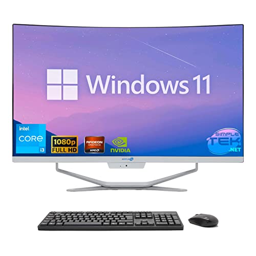 SIMPLETEK - PC All in One Display Curved 27" Core i3 Grafikkarte RX550 4GB Windows 11 | 16GB RAM SSD 960GB | Arbeit, Gaming von SIMPLETEK