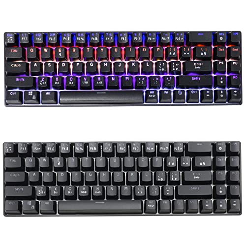 SIMPLETEK Tastatur Mechanisch RGB Gaming 3in1 Drahtlos 2.4GHz, Bluetooth E USB Schwarz Batterie Integriert von SIMPLETEK