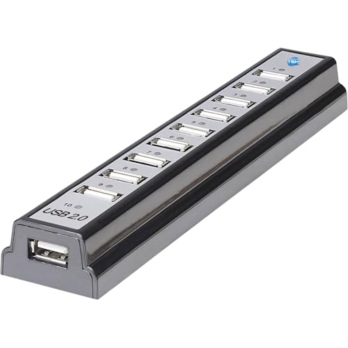SIMPLETEK - USB-Hub mit 10 Anschlüssen | USB-A 2.0, USB-B - Hot Swap, Überspannungsschutz | Inklusive externem Netzteil SIMPLETEK - USB-Hub mit 10 Anschlüssen | USB-A 2.0, USB-B - Hot Swap, Überspannungsschutz | Inklusive externem Netzteil von SIMPLETEK