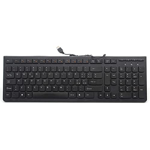 SIMPLETEK Verkabelte Multimedia-Tastatur für PC mit USB 2.0 Schnittstelle | Schwarz, Italienisches Layout von SIMPLETEK