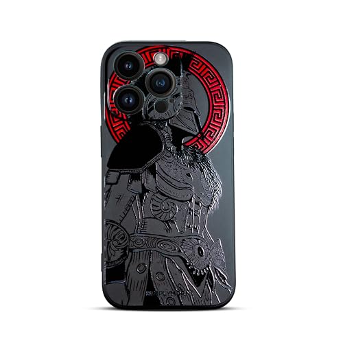 SIMPLYMDRN Gladiator Kompatibel mit iPhone 15 Pro Hülle [Glänzend] Stoßfeste Schutzhülle Slim Serie für Männer Handyhüllen 5,8 Zoll 2023, Schwarz von SIMPLYMDRN