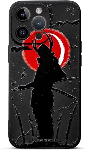 SIMPLYMDRN Samurai Kompatibel mit iPhone 14 Pro Hülle [Glänzend] Stoßfest Schutz Slim für Männer Handyhüllen 5,7 Zoll 2022, Schwarz von SIMPLYMDRN