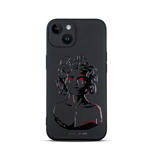 SIMPLYMDRN Slim für iPhone 14 Hülle - Goth Tattoo Design - Coole Hülle für Frauen - Streetart Cover - Schlank und Flexibel (Medusa Schwarz) von SIMPLYMDRN