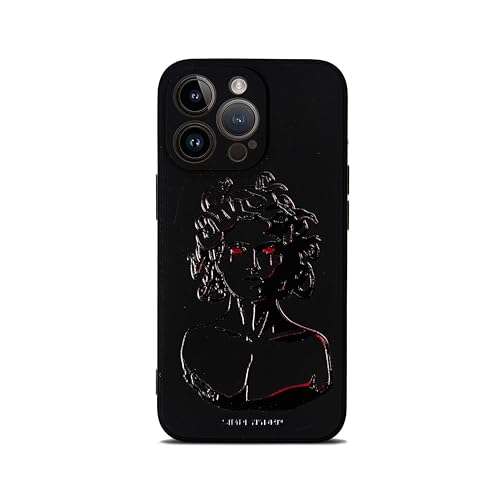 SIMPLYMDRN Slim für iPhone 15 Pro Max Hülle - Goth Tattoo Design - Coole Hülle für Frauen - Streetart Cover - Schlank und Flexibel (Medusa Schwarz) von SIMPLYMDRN