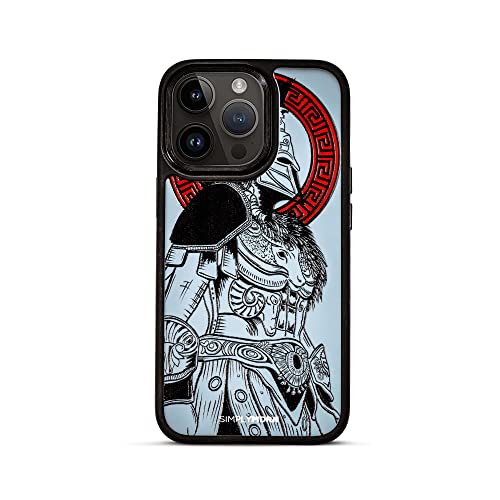 SIMPLYMDRN Tough Schutzhülle für iPhone 14 Pro Max – Krieger-Design – Coole Hülle für Männer – Fighter Assassin Case – Robust und stoßfest (Gladiator Tough Black) von SIMPLYMDRN