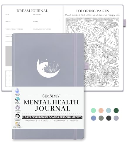 SIMSIMY Tagebuch für psychische Gesundheit, 91-Tage-Tagebuch zur Selbstpflege, geführtes Tagebuch zum Angst- und Stressabbau, mit Stimmungs-Tracker, kognitiver Verhaltenstherapie-Tagebuch mit SIMSIMY Tagebuch für psychische Gesundheit, 91-Tage-Tagebuch zur Selbstpflege, geführtes Tagebuch zum Angst- und Stressabbau, mit Stimmungs-Tracker, kognitiver Verhaltenstherapie-Tagebuch mit von SIMSIMY