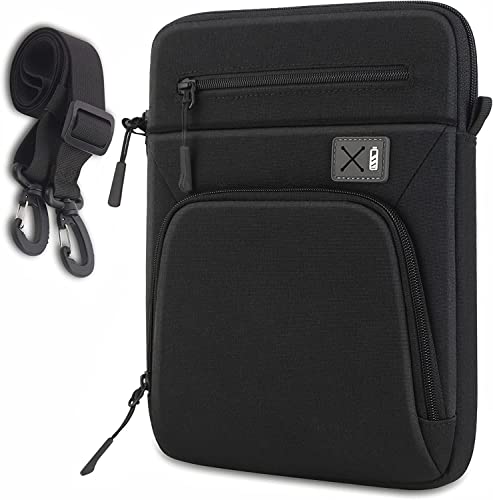 SIMTOP Tablet Tasche für 11 Zoll, New iPad Air (3rd, 4th and 5th Gen),Reißverschlusstasche,wasserdichte Multi Tasche Umhängetasche aus Polyester,Schultergurt Tablet Tragetasche,Schwarz von SIMTOP